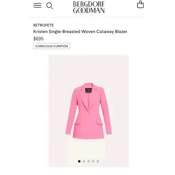 New $695 Retrofete Coat Women Hyper Pink Large Kristen Cutaway Bergdorf Goodman - Picture 2 of 15